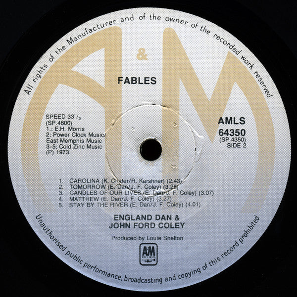 England Dan & John Ford Coley : Fables (LP, Album)