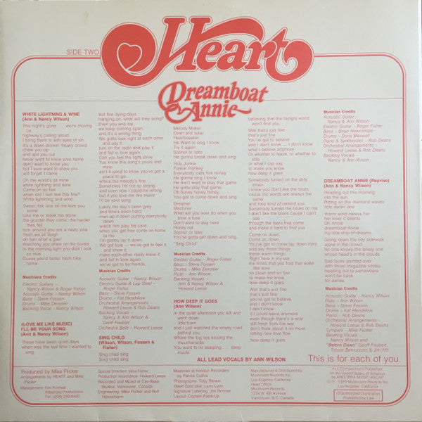 Heart : Dreamboat Annie (LP, Album, San)