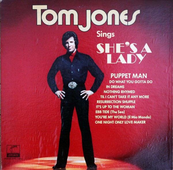 Tom Jones : Tom Jones Sings She's A Lady (LP, Album, AL )