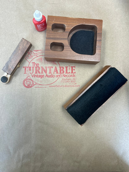 Vintage Discwasher DiscSet Stylus Cleaner Kit w/ Wood Block Display