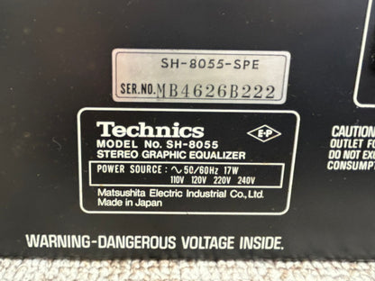 Technics SH-8055 Stereo Graphic Equalizer with Spectrum Analyzer and Technics RP-3215E Condenser Microphone * Fully Serviced