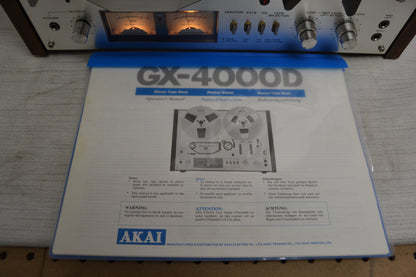 Akai GX-4000D  Stereo Reel to Reel Tape Recorder (1978-85) * Fully Serviced * New Belts * Manual