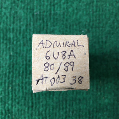 Admiral 6U8A Vacuum Tube * Tested 80/89