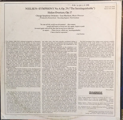 Nielsen* / Chicago Symphony*, Jean Martinon : Symphony No. 4 "The Inextinguishable" - Helios Overture (LP, Album, 3rd)