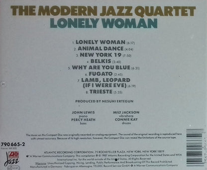 The Modern Jazz Quartet : Lonely Woman (CD, Album, RE)