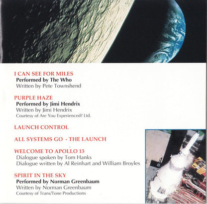 James Horner : Apollo 13 (Music From The Motion Picture) (CD, Album, RE, Mat)