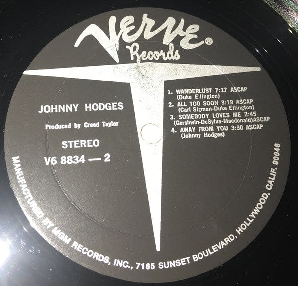 Johnny Hodges : Previously Unreleased Recordings (LP, Album)