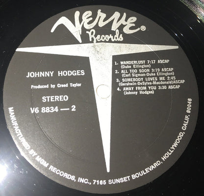Johnny Hodges : Previously Unreleased Recordings (LP, Album)