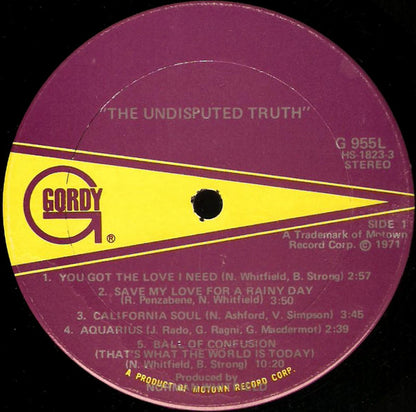 The Undisputed Truth : The Undisputed Truth (LP, Album)