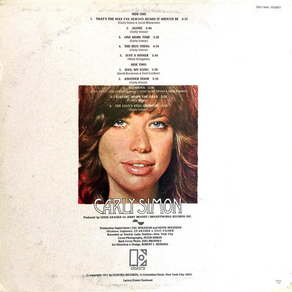 Carly Simon : Carly Simon (LP, Album, Pit)