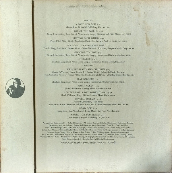 Carpenters : A Song For You (LP, Album, Pit)