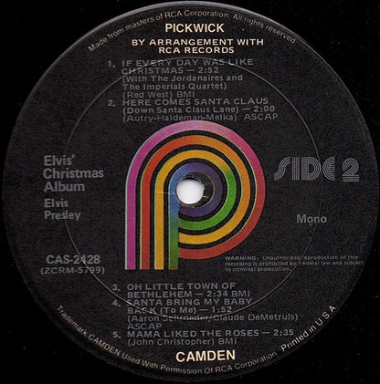 Elvis Presley : Elvis' Christmas Album (LP, Mono, RE)