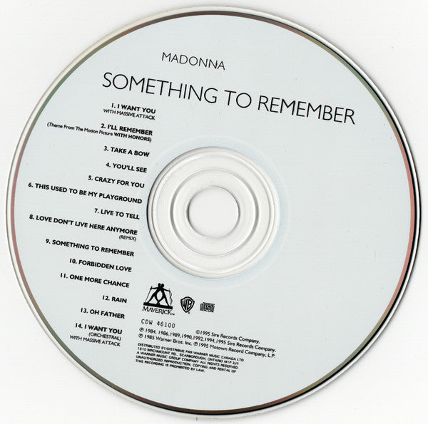 Madonna : Something To Remember (CD, Comp, Flo)