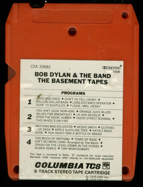 Bob Dylan & The Band : The Basement Tapes (8-Trk, Album, Red)
