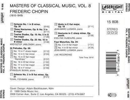Chopin* : Masters Of Classical Music, Vol.8: Chopin (CD, Comp)