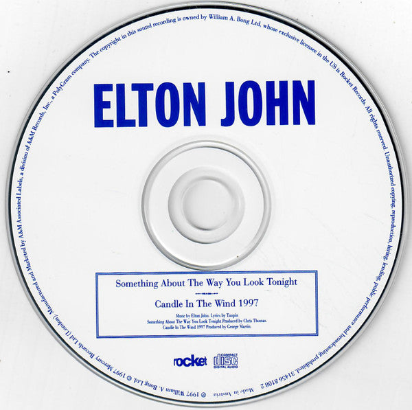 Elton John : Something About The Way You Look Tonight / Candle In The Wind 1997 (CD, Single)
