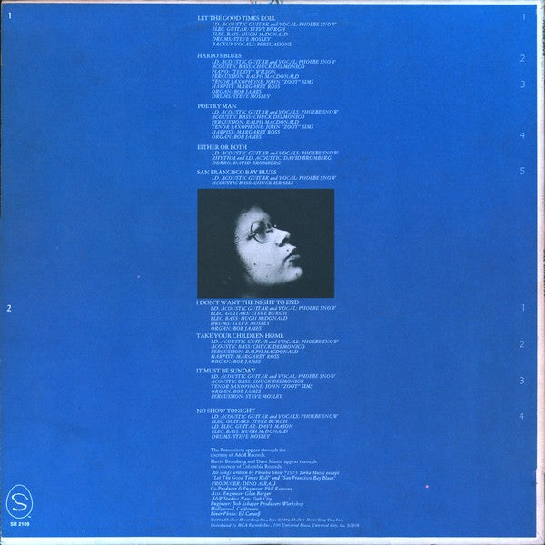 Phoebe Snow : Phoebe Snow (LP, Album, Pin)