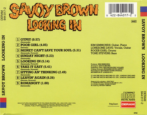 Savoy Brown : Looking In (CD, Album, RE, RM)
