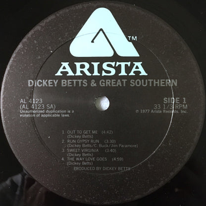 Dickey Betts & Great Southern : Dickey Betts & Great Southern (LP, Album, PRC)