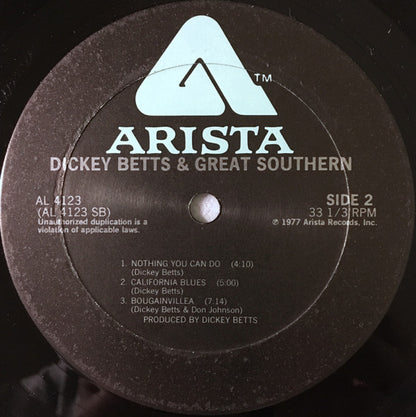 Dickey Betts & Great Southern : Dickey Betts & Great Southern (LP, Album, PRC)