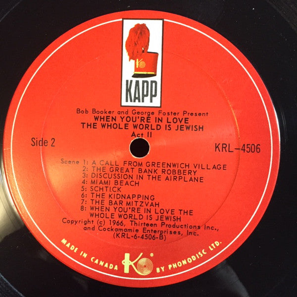 Bob Booker, George Foster : When You're In Love The Whole World Is Jewish (LP, Album, Mono)