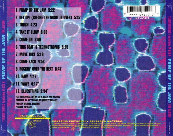 Technotronic Featuring Ya Kid K : Pump Up The Jam (CD, Album, RE)