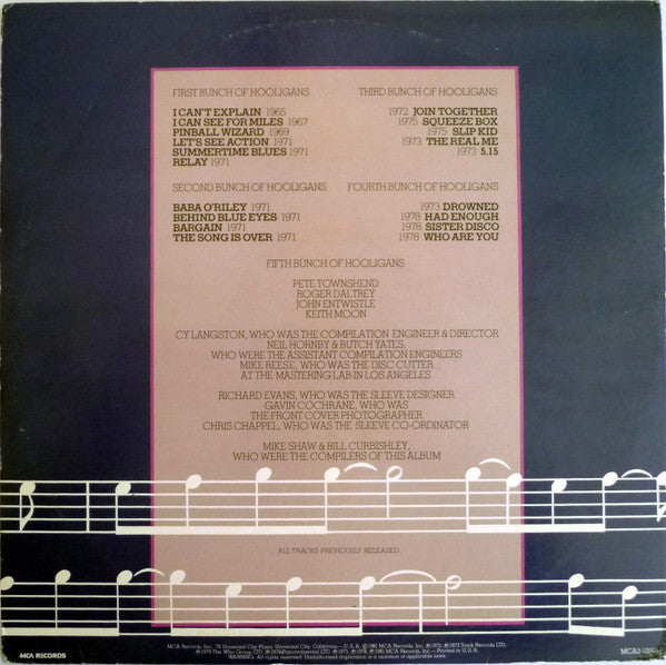 The Who : Hooligans (2xLP, Comp, Glo)