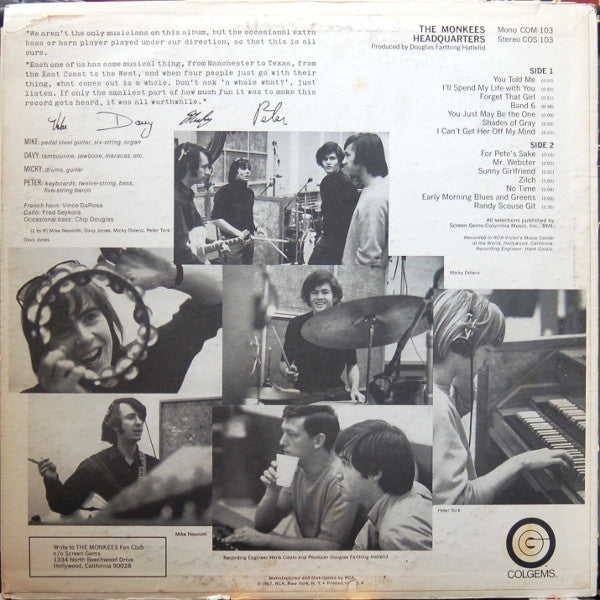 The Monkees : Headquarters (LP, Album, MGM)