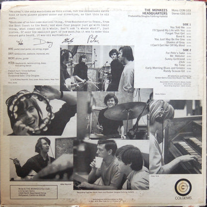The Monkees : Headquarters (LP, Album, MGM)