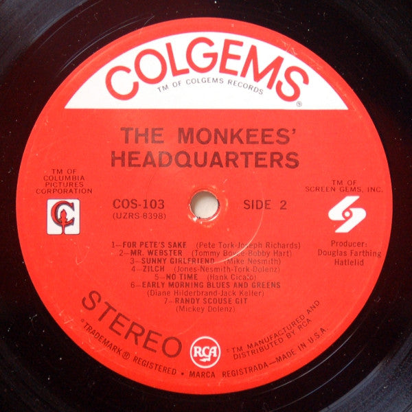 The Monkees : Headquarters (LP, Album, MGM)