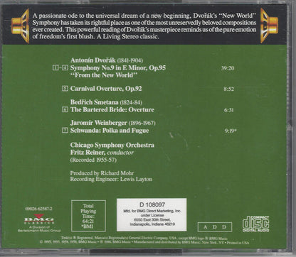 Dvořák* • Smetana* • Weinberger* - Chicago Symphony Orchestra / Fritz Reiner : New World Symphony And Other Orchestral Masterworks (CD, Comp, Club, RE)