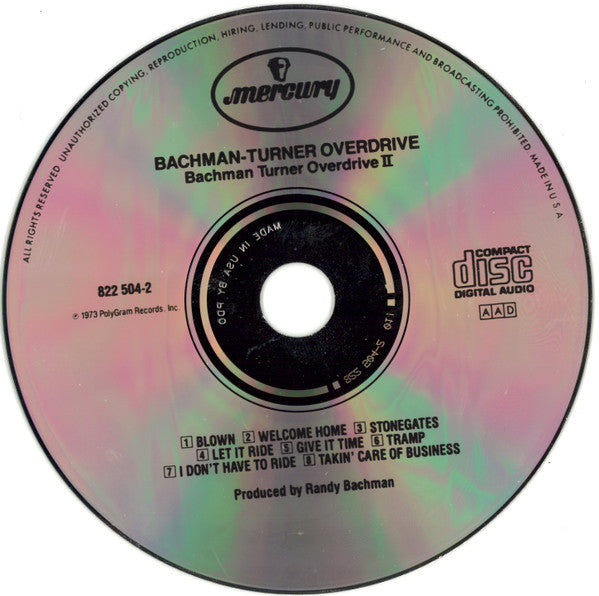 Bachman-Turner Overdrive : Bachman-Turner Overdrive II (CD, Album, RE)