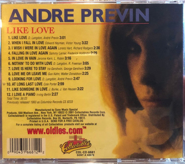 André Previn : Like Love (CD, Album, RM)