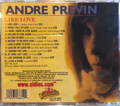 André Previn : Like Love (CD, Album, RM)