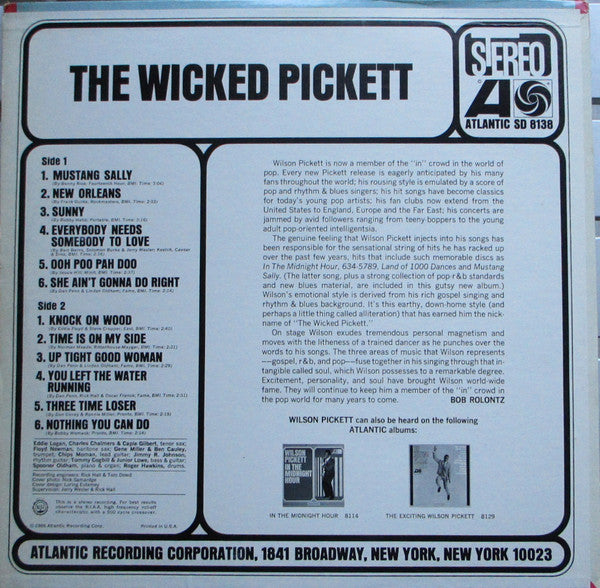 Wilson Pickett : The Wicked Pickett (LP, Album, MO )