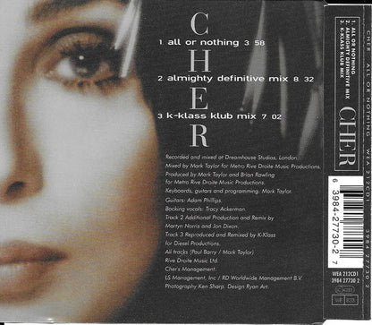 Cher : All Or Nothing (CD, Single, CD1)