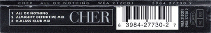Cher : All Or Nothing (CD, Single, CD1)