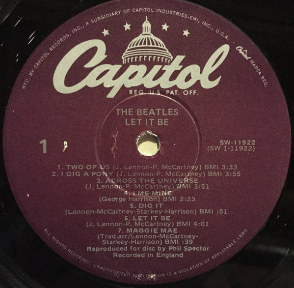 The Beatles : Let It Be (LP, Album, RE, Win)