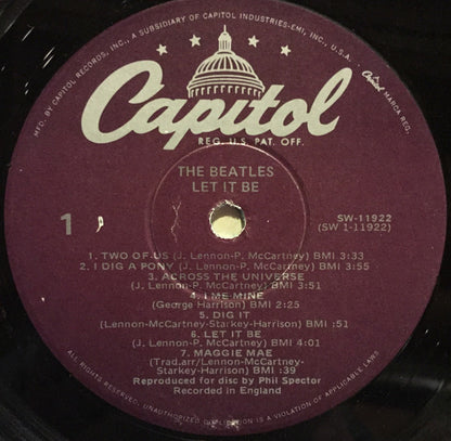The Beatles : Let It Be (LP, Album, RE, Win)
