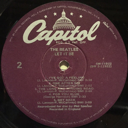 The Beatles : Let It Be (LP, Album, RE, Win)