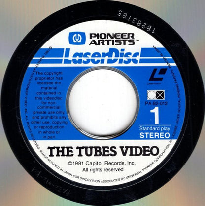 The Tubes : The Tubes Video (Laserdisc, 12", NTSC)