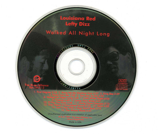 Louisiana Red / Lefty Dizz : Walked All Night Long (CD, Album)