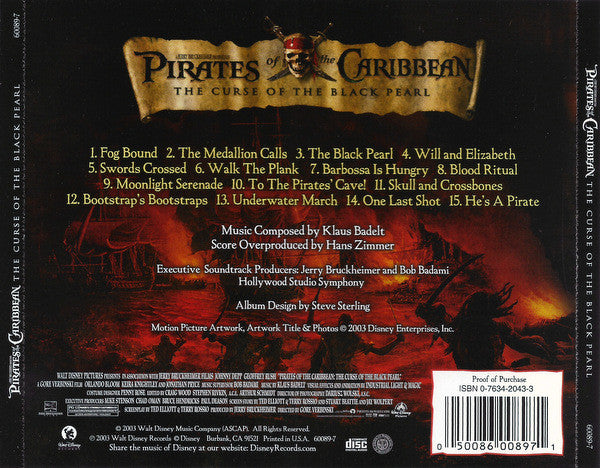 Klaus Badelt : Pirates Of The Caribbean: The Curse Of The Black Pearl (CD, Album)