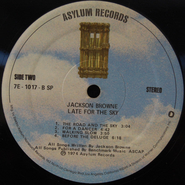 Buy Jackson Browne : Late For The Sky (LP, Album, RE, SP ) Online