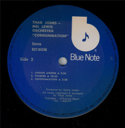 Thad Jones & Mel Lewis : Consummation (LP, Album, RE, Gat)