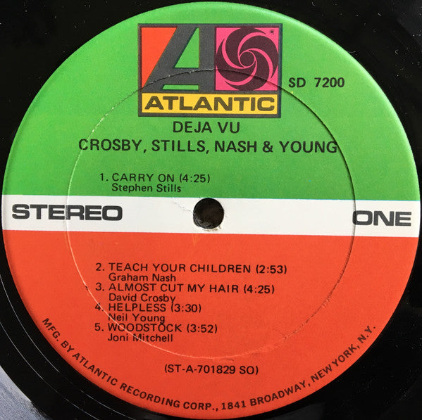 Crosby, Stills, Nash & Young : Déjà Vu (LP, Album, SO,)