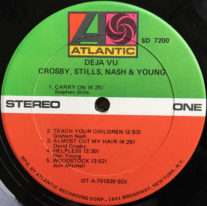 Crosby, Stills, Nash & Young : Déjà Vu (LP, Album, SO,)