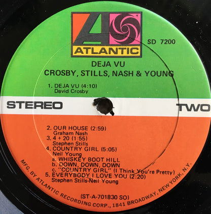 Crosby, Stills, Nash & Young : Déjà Vu (LP, Album, SO,)