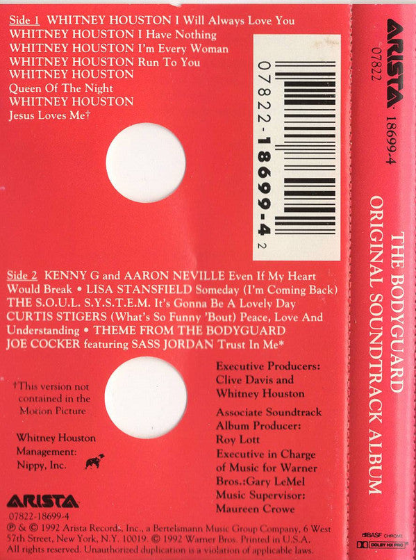 Various : The Bodyguard (Original Soundtrack Album) (Cass, Album)