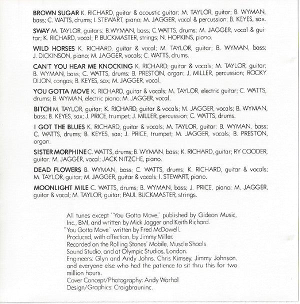 The Rolling Stones : Sticky Fingers (CD, Album, RE)